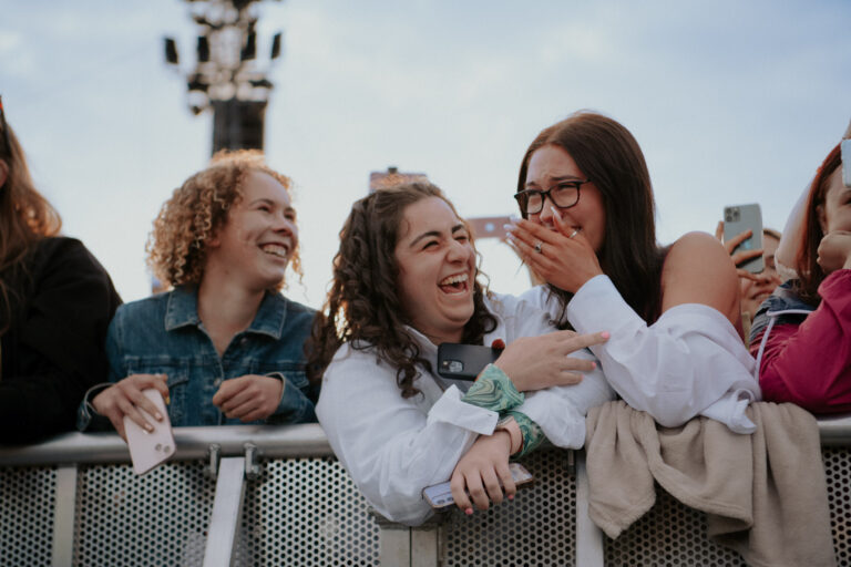 Crowd reacting to a headliner at BST Hyde Park 2022